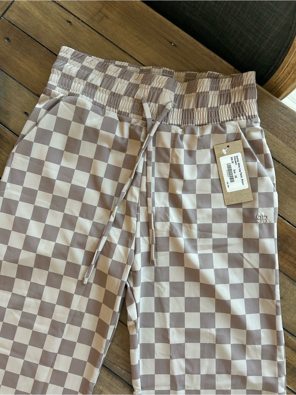 NWT Albion Audrey Brown Checkered Pants XS - Picture 7 of 13